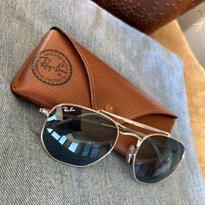 Ray-Ban Marshal Adult Wireframe Sunglasses •Silver-Blue • Condition 7.5/10